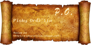 Pisky Orália névjegykártya